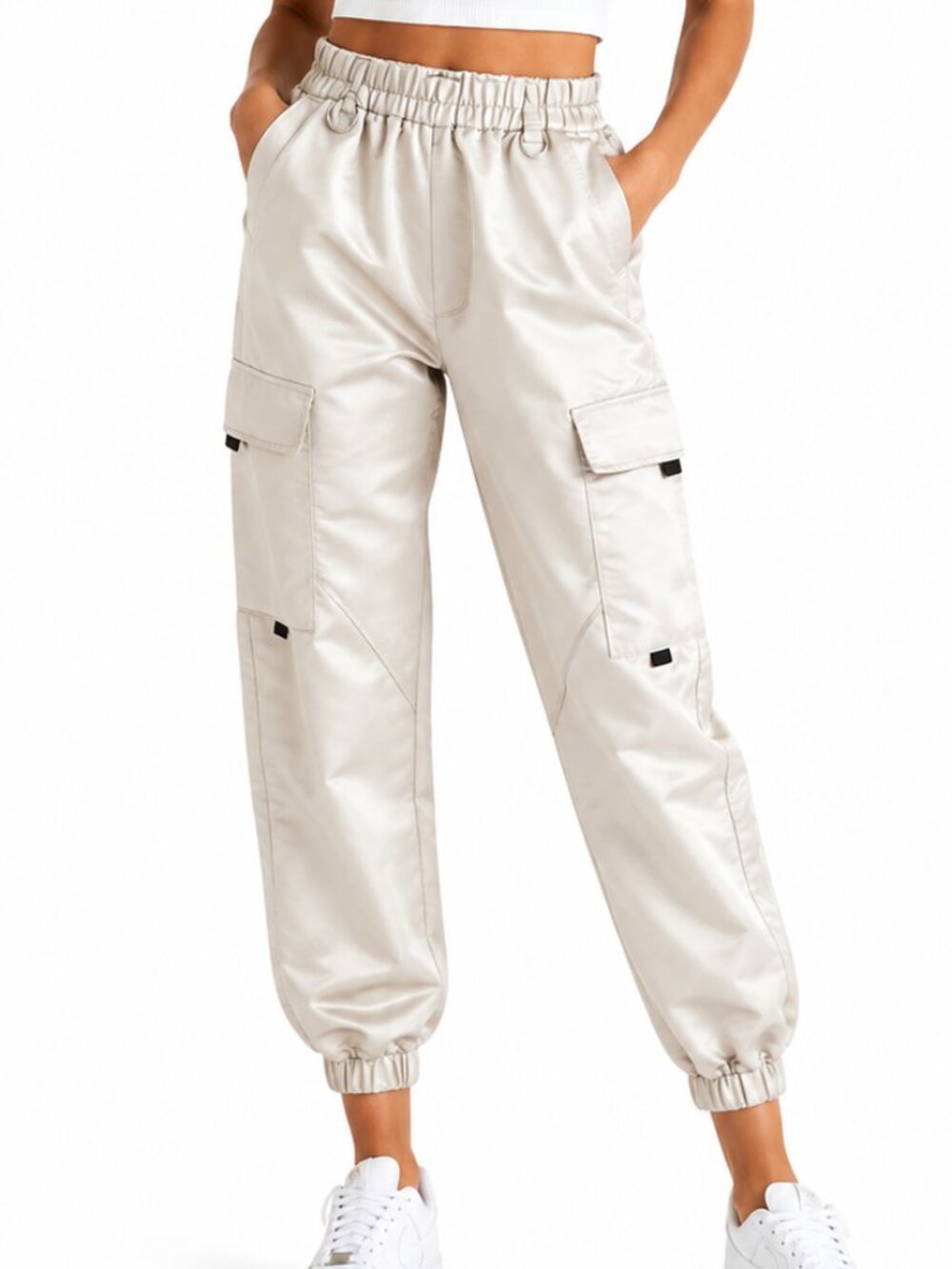 Streetwear Society Satin Cargo Joggers Size Small